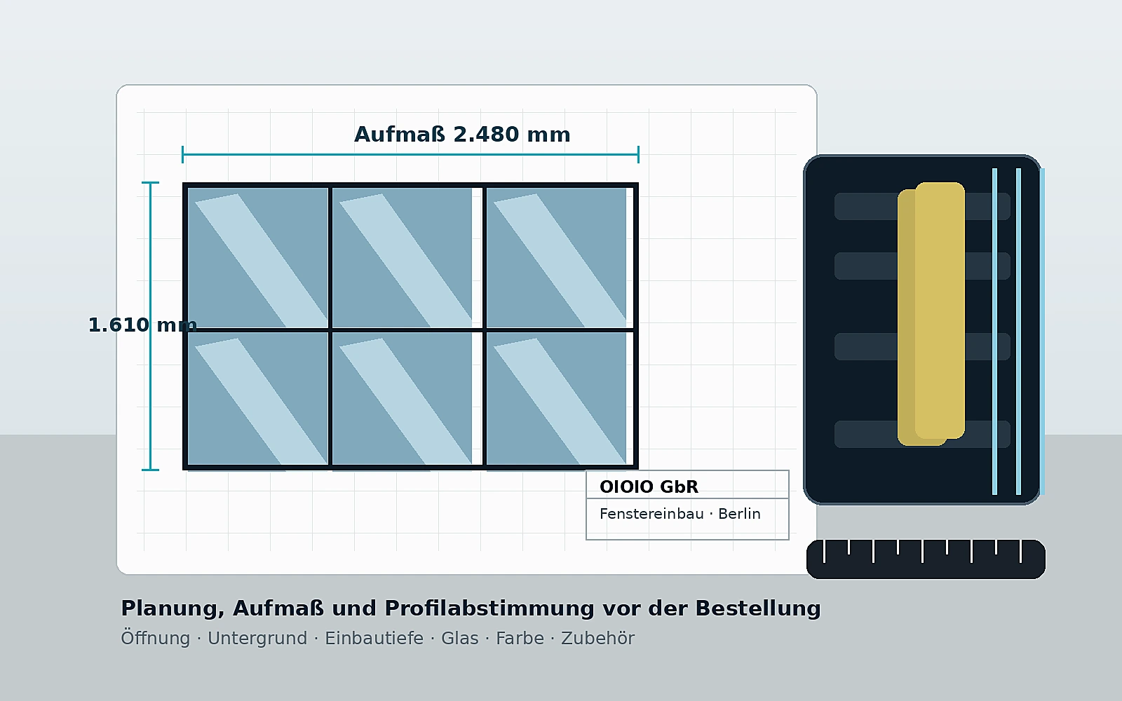 Detailaufnahme beim Aufmaß